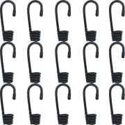 15PCS 3/8 Inch Plastic-Coated Bungee Shock Cord Hook Spiral Wire Hooks End