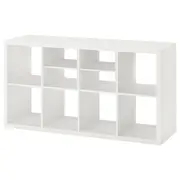 KALLAX shelving unit, with 2 shelf inserts/white, 147x77 cm