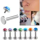 Opal Lip Bar Labret Ring Internally Threaded Ear Tragus Cartilage Stud Piercing*