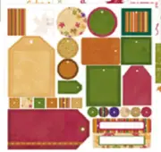 12" Scrapbook Paper 15s Fall School Pumpkin patch Leaves Tag Die Cut acorn tree