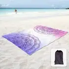 Silky Soft 106"X81" Boho Sand Proof Beach Blanket Sand Proof Mat with Corner Poc