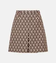 [Valentino] Valentino Toute La V wool jacquard miniskirt AU 10 brown