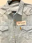 Aiopeson Distressed Denim Top Size Medium Oymyakon Button Up Light Blue New Tags