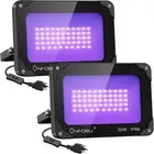2 Pack 50W LED Black Lights, Black Light Fixtures with US Plug and Switch