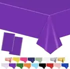 2Pcs Large Royal Purple Table Cloth, 137 * 274Cm Plastic Waterproof Tablecovers