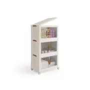 Collapsible Storage Container Box with Wheel, Stack-able Storage Bins with Lids