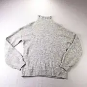Halogen Sweater Womens Gray Small Wool Blend Long Sleeve Funnel Neck Comfort