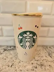 Starbucks 2017 Bando Ban.do summer icon double walled DW mug Traveler; NWOT