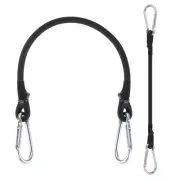 11.8" Bungee Cords 2Pcs Heavy Elastic Bungee Rope with Alloy Hooks Black