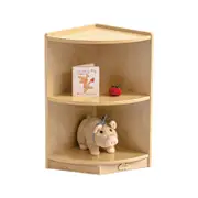 Jooyes Kids 2 Tier Corner Shelf Wooden Storage Cabinet - Original wood colour | 33cm | Corner Shelf