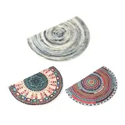 Marlow Floor Rug Door Mat Half Moon Semi-Circle Velvety Non Slip Entrance 60x90
