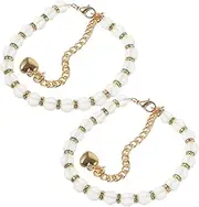 [Healvian] 1 Pair Shoe Straps with Pearl for High Heels Slip Design No Installation Needed Secure Fit for Confidence Accessory to Prevent Slips Falls Gold Chain
