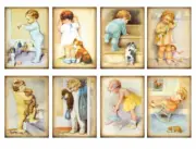 Vintage Image Shabby Grunge Baby Children Tags Labels Waterslide Decals KID626
