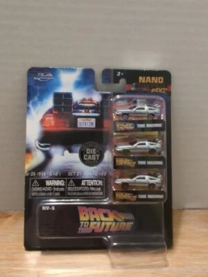 BACK TO THE FUTURE TIME MACHINE 3 CARS SET NANO HOLLYWOOD RIDES JADA New