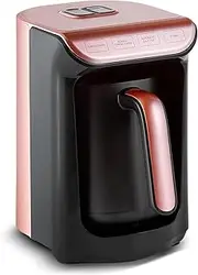 KARACA Hatır Koz Milky Turkish Coffee Machine 300ml, 5 Cups Turkish Coffee Maker, Automatic Shut-Off & Temperature Control, Turkish Coffee Machine 535W, Rose Gold