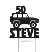 Cake Topper - 20+ Colours - NEXT DAY POST - 4WD Land Cruiser - Any Name & Age