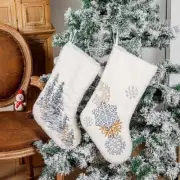 Christmas Socks Hanging Ornaments Snowflake Christmas Socks for Family Office