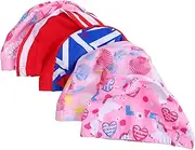 BESPORTBLE Boys and Girls Swim Cap Set 5pcs Polyester Ear Flap Protection Comfort Fit for Boys Girls Bathing Cap Random Style