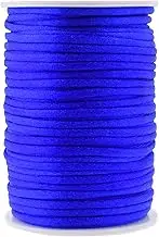 Mandala Crafts Nylon Satin Rat Tail Cord - 3mm Blue String, 50 Yds for Bracelet Necklace Jewelry Making & Macrame Trim