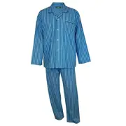 MEN'S LYNX WINTER PYJAMAS 5XL Blue Topaz Stripe Flannelette Sleepwear PJs