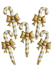 NNEOBA Golden Bow Candy Cane Handheld Stick Balloon for Christmas