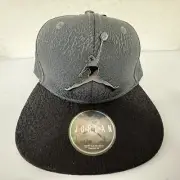 Jordan Jumpman Elephant Print Boys Youth Snapback Hat Dark Gray w/ Metal Logo