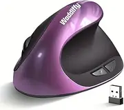 Woddlffy Ergonomic Mouse Wireless, Vertical Mouse Right Handed Small Mouse with 6 Buttons 1000/1200/1600 for Laptop,Desktop,PC, MacBook（Purple AA）