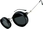 Adjustable Tint Sunglasses, Rounded ND 9-Gear Adjustable Sunglasses, Multifunctional Eyewear Accessory, Light Control Shades for Sports, Outdoors, Beach, Fishing, and Travel, 47g