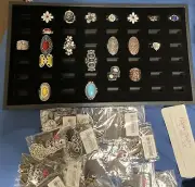 Paparazzi Jewelry LOT of 70- Ring Display-set Of 25 Papa Black Hooks