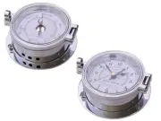 TIDE and TIME CLOCK plus BAROMETER, 140mm CHROME ROYAL MARINER #C622LTC/C622LRC