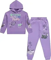 [STAR WARS] Girls Baby Yoda Clothing Set - Baby Yoda Sweatshirt Hoodie and Jogger - 2-Piece Outfit Set - Sizes 4-16