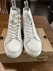 DR MARTENS Unisex Talib Combat Boot in White Venice Men's 6,Women's 7