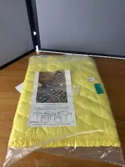 Vintage 70s 80s JC Penney Puffy Quilted Retro Yellow Table Runner 90" X 15" New