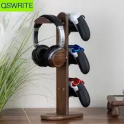 solid walnut wood PS5 controller rack headphone holder Xbox PS5 game controller