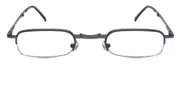 Rectangle Semi Rimless Metal Men's Glasses Grey, Size +1.00 - Lenses Included - Private Health Rebate - Blue Light Block Available - SmartBuy Readers