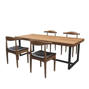 工業風loft實木餐桌椅組合飯桌吃飯桌子長方形家用原木咖啡桌