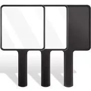 3 Pieces Handheld Square Mirror Small Mirrors with Handle Black Hand Mirror