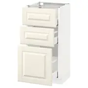 METOD / MAXIMERA base cabinet with 3 drawers, white/Bodbyn off-white, 40x37x80 cm