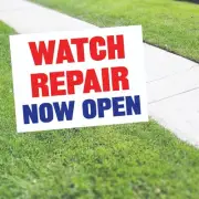 Watch Repair Now Open Advertising Clock Watch Repair Service Coroplast Yard Sign