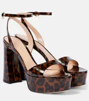 [Gianvito Rossi] Gianvito Rossi Nancy leopard-print platform sandals AU 5 multicoloured