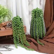 1pc Artificial Succulents Hanging Plants, Fake String Of Pearls Greenery Plants, For Wall Wedding Party Home Decor, Outdoor Garden Yard Decor, Indoor Outdoor D