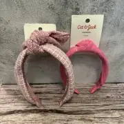 Cat & Jack Girls Pink Knotted Headbands Set Of 2 NWT
