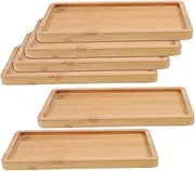 BUGUUYO 6pcs Wooden Serving Tray Versatile Charcuterie Board Cheese Platter Bar Tray Wooden Design for Food Display Parties Home Decor