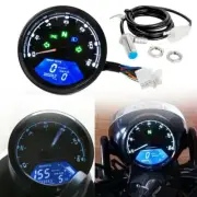 Universal Motorcycle LCD Speedometer Tachometer Gauge Meter BLACK Fit For Harley