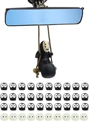 Studio Anime Merch Car Accessories Set - 1 Faceless Male Car Pendant and 40 Soot Sprites Car Rearview Mirror Accessories