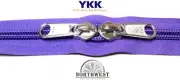 YKK Nylon Coil Zipper Tape # 10 Purple 25 yards with 25 Nickle Zipper Sliders