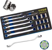 20Pcs Combo Bolt Extractor Kit 6-Point Offset Extractor Wrench Set 6Pcs Metric