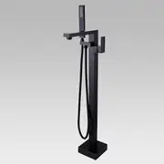 Black Freestanding Bath Mixer With Handheld Shower