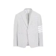 [Thom Browne] Thom Browne-Medium Grey Seersucker Cotton Jacket-Uomo 5 NUM