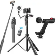 80" Phone Tripod Selfie Stick Bundle with Phone Tripod Mount Holder Adapter C...